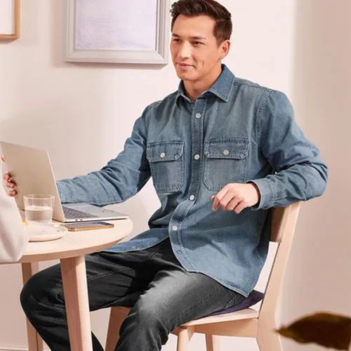 پیراهن  جین ضخیم مردانه لیورجی کد 434894
