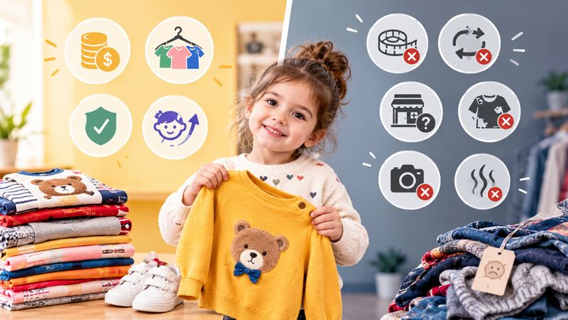 آشنایی با مزایا و معایب خرید لباس استوک بچگانه