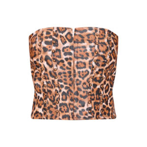 تاپ دکلته چرمی پلاس سایز پریتی کد 852314