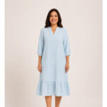 پیراهن پلاس سایز پفکی زنانه آلمانی کد 848108 - Image 2