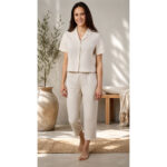 ست تیشرت و شلوار زنانه کتان آلمانی 844131 - Image 2